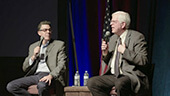 Still image of Adam Carolla and Dennis Prager fighting for the soul of the nation.